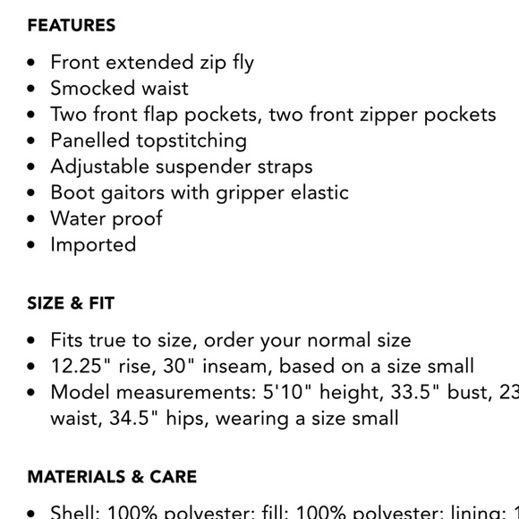 Free People Tan Ski & Snow Bib Overalls - Picture 5 of 5